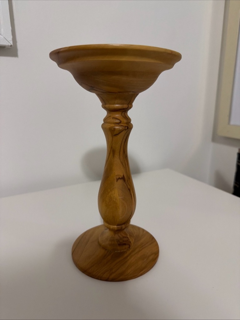 Williams Sonoma Olive Wood Candle Holder